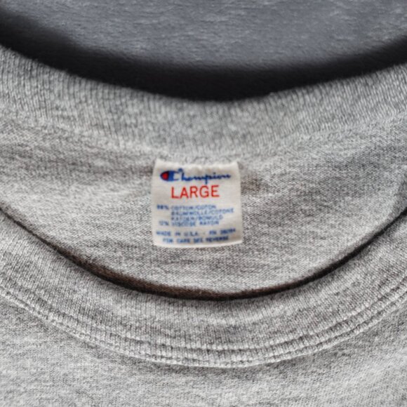 Vintage Champion Script T Shirt Mens L (Fits M) Made In USA 80s Gray - Picture 3 of 8